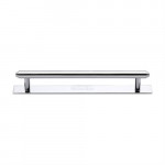 M Marcus Heritage Brass Stepped Design Cabinet Pull with Plate 160mm Centre to Centre